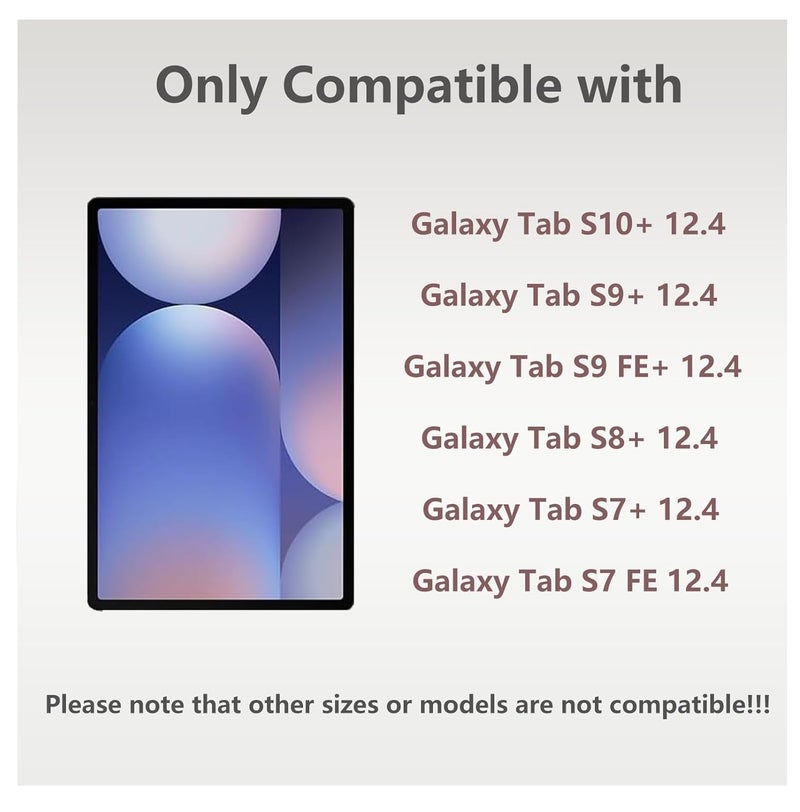 RTSY Magic Style Keyboard for Samsung Galaxy Tab S10 Plus, S10+, S9 Plus, S9+, S9 FE Plus, S8 Plus, S7 Plus (12.4 Inch) with 7-Colors Backlit & Multi Touch Trackpad, Floating Cantilever Design. LED - Image 2