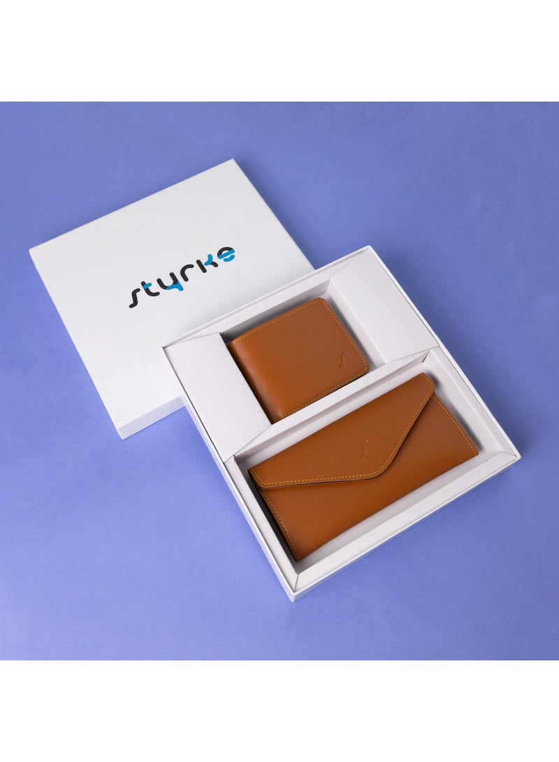 Styrke His & Hers Luxury Vegan Leather Wallet Set - Matching Couple Wallets, Elegant Gift, Premium Organizer, Eco-Friendly Design - Image 2