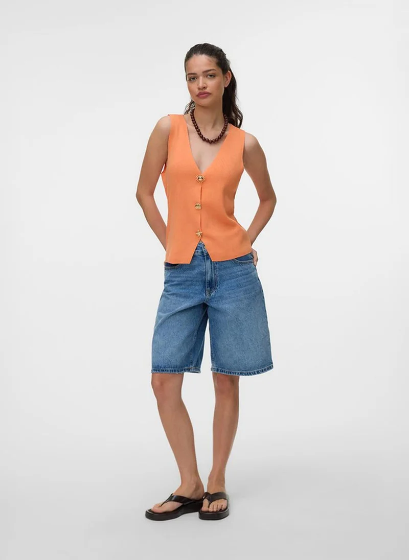فيرو مودا Women's VMKYLIE Sleeveless Vest Knit Top