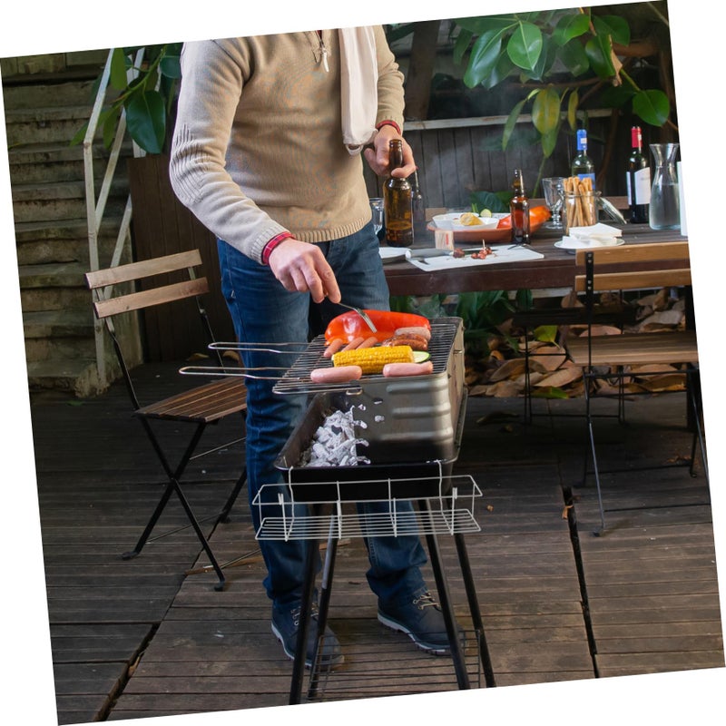Stainless Steel BBQ Grill Hanging Storage Basket Camping Kitchen Organizer - Image 4