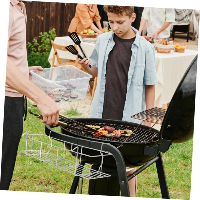 Stainless Steel BBQ Grill Hanging Storage Basket Camping Kitchen Organizer - Image 5