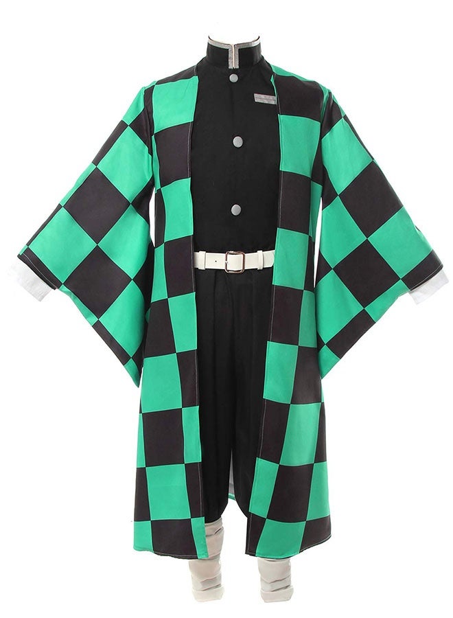 Halamodo قاتل الشياطين تانجيرو كامادو مجموعة أزياء كوزبلاي، ملابس لعب أدوار الأنمي، بما في ذلك الهاوري الخارجي، توب، سروال، لفافات القدمين، والحزام، مناسبة لاحتفالات عيد الميلاد، عروض المسرح، حفلات المواضيع، عروض المواهب، وأوقات مختلفة للبالغين - Image 2