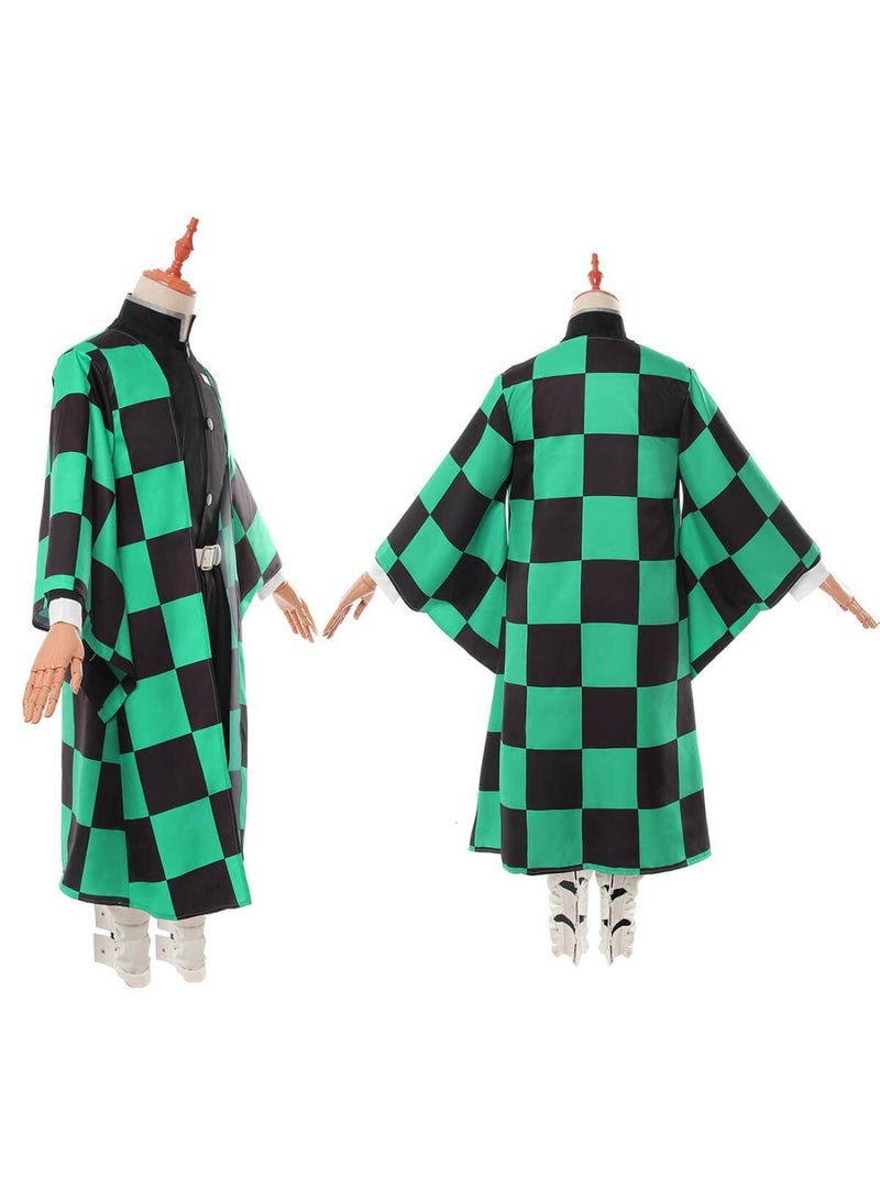 Halamodo قاتل الشياطين تانجيرو كامادو مجموعة أزياء كوزبلاي، ملابس لعب أدوار الأنمي، بما في ذلك الهاوري الخارجي، توب، سروال، لفافات القدمين، والحزام، مناسبة لاحتفالات عيد الميلاد، عروض المسرح، حفلات المواضيع، عروض المواهب، وأوقات مختلفة للبالغين - Image 3