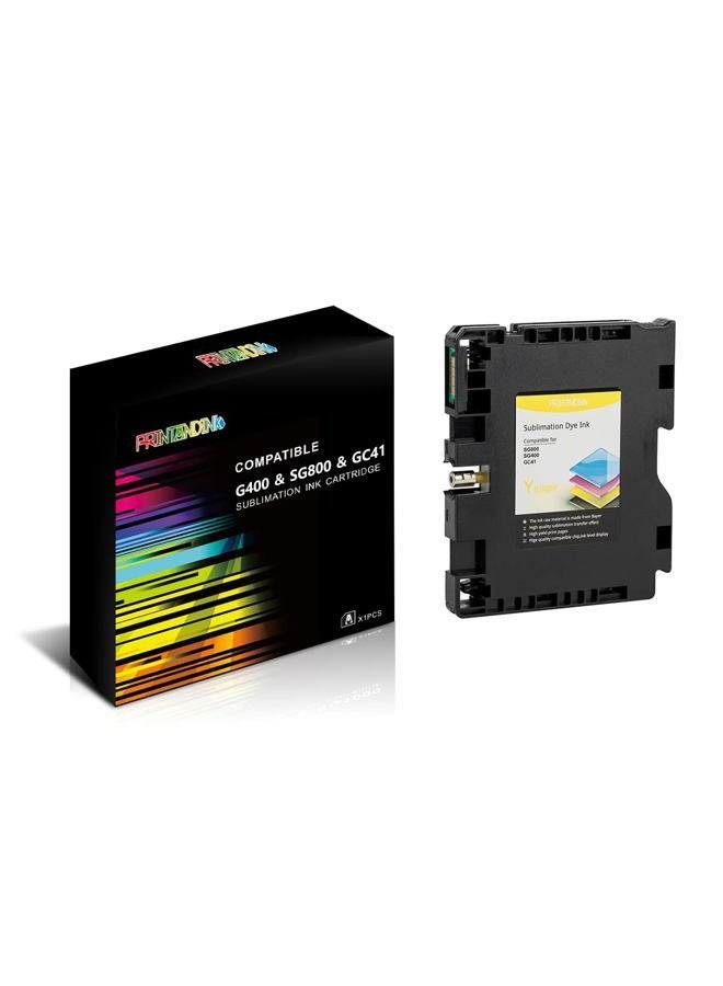 PRINTANDINK SG400 SG800 Yellow Sublimation Ink Cartridge for Sawgrass Virtuoso SG400/SG800 | High-Yield 300-Page Transfer DYE Ink | New Chipset (Exact Ink Level) | Printhead Protection - Image 1