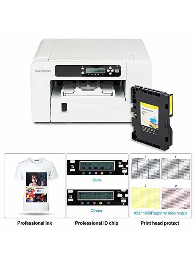 PRINTANDINK SG400 SG800 Yellow Sublimation Ink Cartridge for Sawgrass Virtuoso SG400/SG800 | High-Yield 300-Page Transfer DYE Ink | New Chipset (Exact Ink Level) | Printhead Protection - Image 2