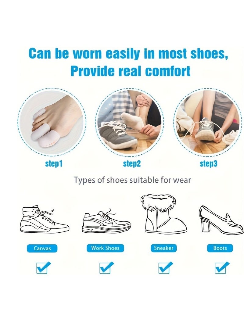 12pcs Silicone Toe Sleeves – 4pcs Each Size (S/M/L), Gel Toe Protectors for Bunion, Corns, Blisters & Toe Pain Relief - Image 5