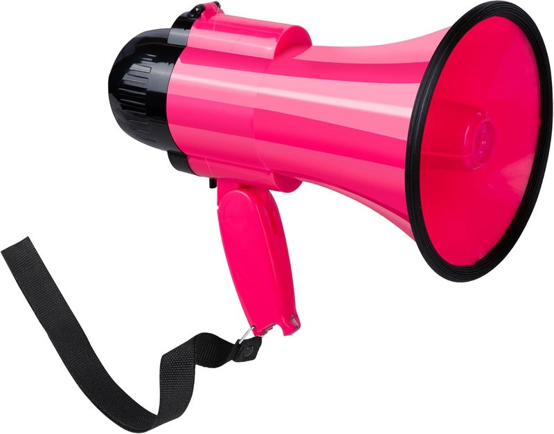 Loudmore 30 Watt Power Portable Megaphone Bullhorn Speaker Voice, Siren/Alarm and 240S Recording with Volume Control and Strap (DeepPink) - Image 1