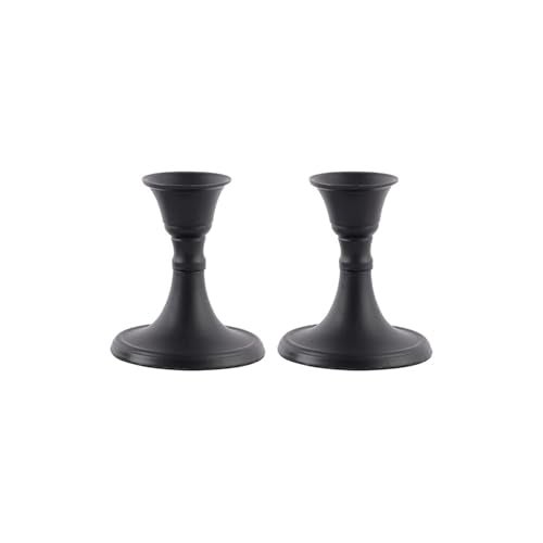 Rely Candlestick Holders Set of 2 Mini Stand Dinning Coffee Table Centerpiece Candle Holders Taper Candlesticks Holders Decor Home Easter Candle Holder for Mantel Wedding Party Black