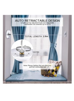 Alissa Portable Duty Indoor and Outdoor Washing Line Retractable Clothesline  with Wall Mount(Silver)  - Image 5