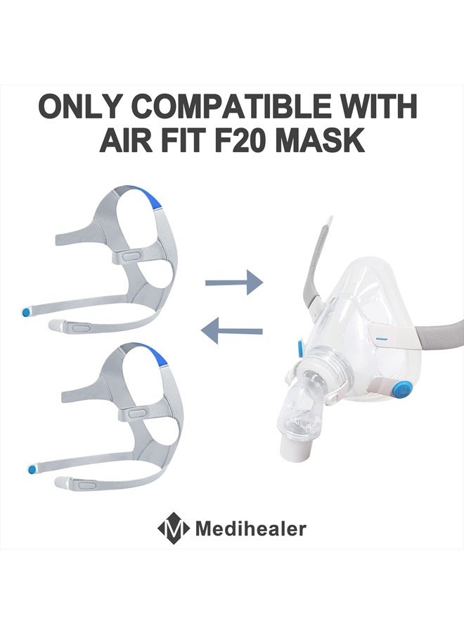 Medihealer حزمتين من حزام الرأس البديل لجهاز CPAP لطراز Airfit F20 مع مشابك، حزمتين من حزام الرأس البديل متوافقتين مع AirFit F20 (قياسي)، حزام رأس مرن، إمدادات ذات قيمة رائعة من Medihealer. - Image 5