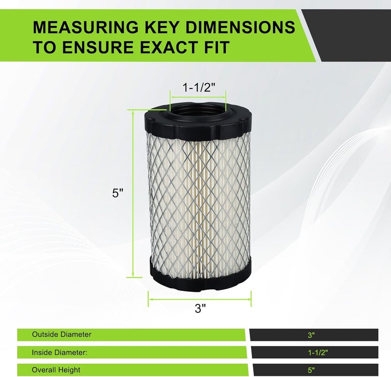 Harbot D125 MIU14395 Air Filter for John Deere D100 D105 D125 D130 D140 D110 E140 E130 E100 E120 LA145 LA135 Z255 Z235 X330 Lawn Tractor with Tune Up Kit (Two Cylinder Engine) - Image 3