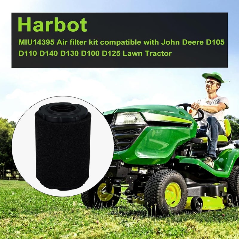 Harbot D125 MIU14395 Air Filter for John Deere D100 D105 D125 D130 D140 D110 E140 E130 E100 E120 LA145 LA135 Z255 Z235 X330 Lawn Tractor with Tune Up Kit (Two Cylinder Engine) - Image 2