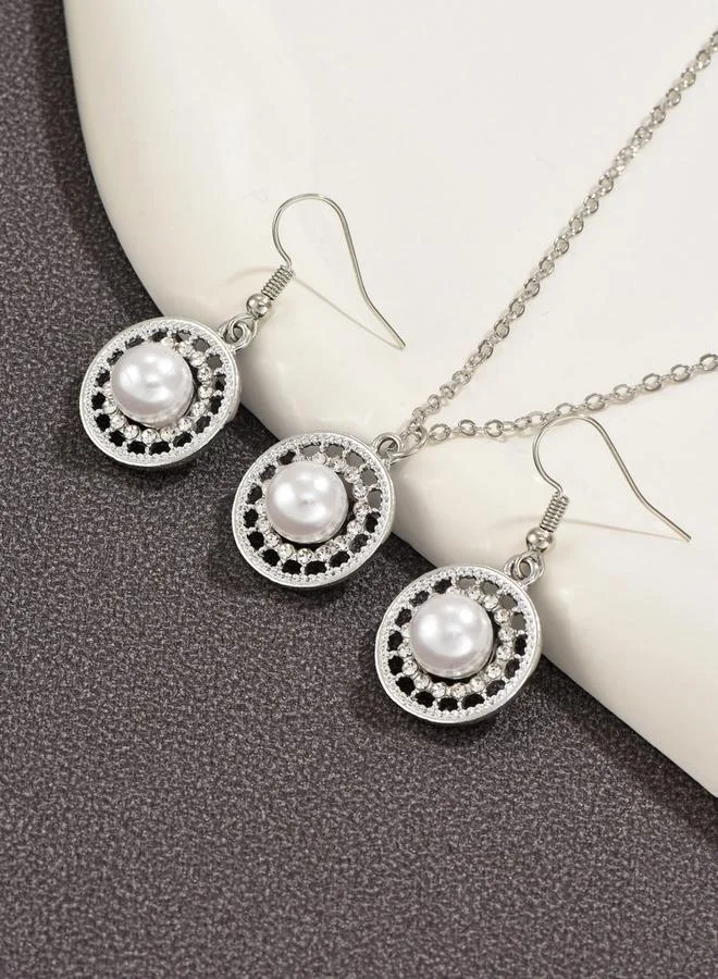 Take Two  Take Two Faux Pearl Drop Necklace and Earrings Jewelry Set for Women | Best Price UAE