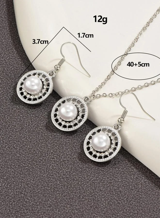 Take Two Take Two Faux Pearl Drop Necklace and Earrings Jewelry Set