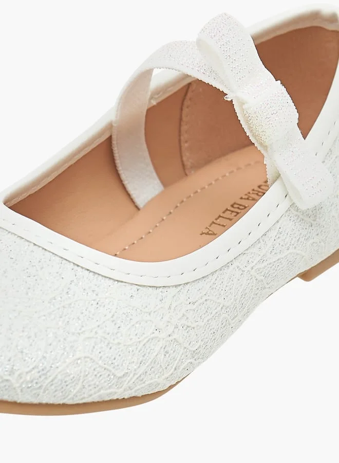 فلورا بيلا من شو إكسبرس Girls Textured Ballerina Shoes with Elasticated Strap