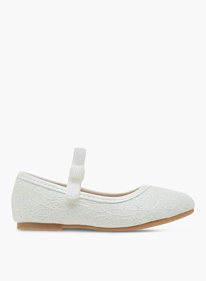 فلورا بيلا من شو إكسبرس Girls Textured Ballerina Shoes with Elasticated Strap