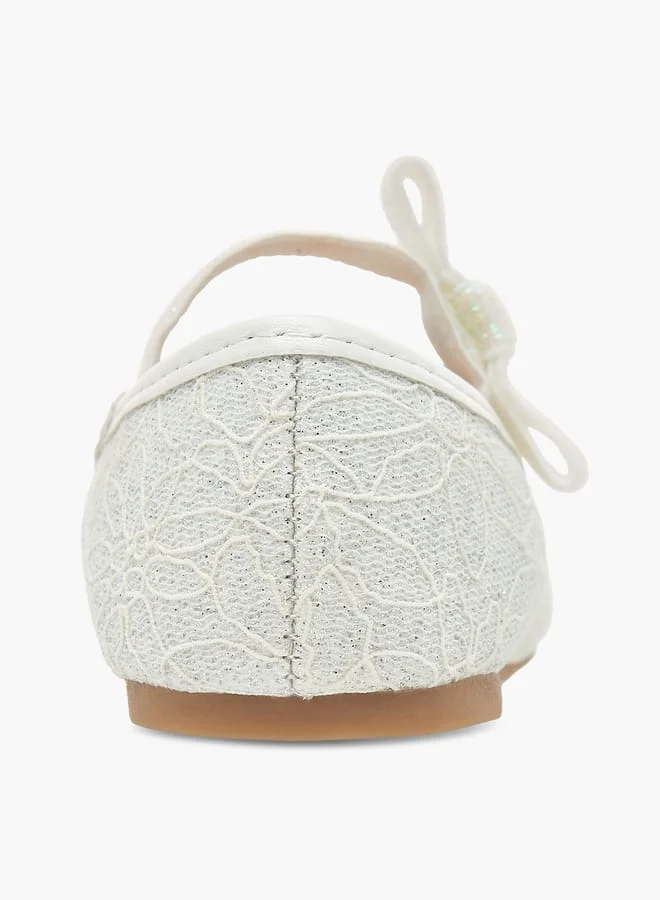 فلورا بيلا من شو إكسبرس Girls Textured Ballerina Shoes with Elasticated Strap
