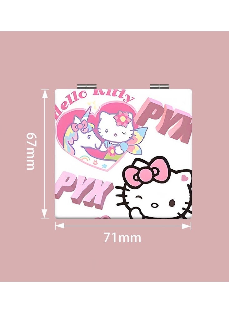 Hello Kitty Makeup Mirror Double-Sided Portable Compact Foldable Fashion Hand Mirror Travel Mirror