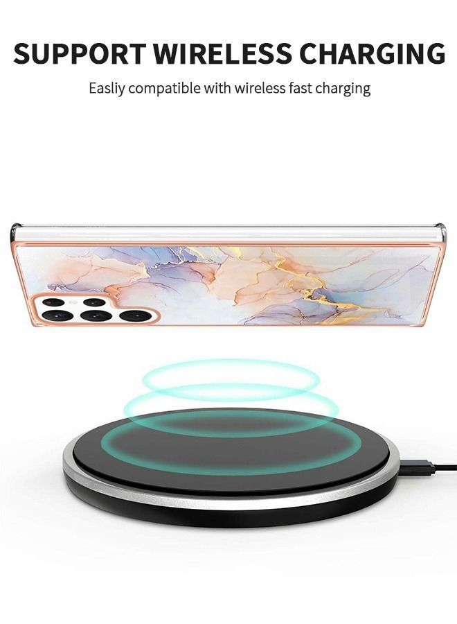 Zuelnote Marble Design Compatible with Samsung Galaxy S22 Ultra 6.8 Inch Case for Girls, Full Camera Lens Protection Slim Shockproof Soft Case for Galaxy S22 Ultra 2022 - Image 4