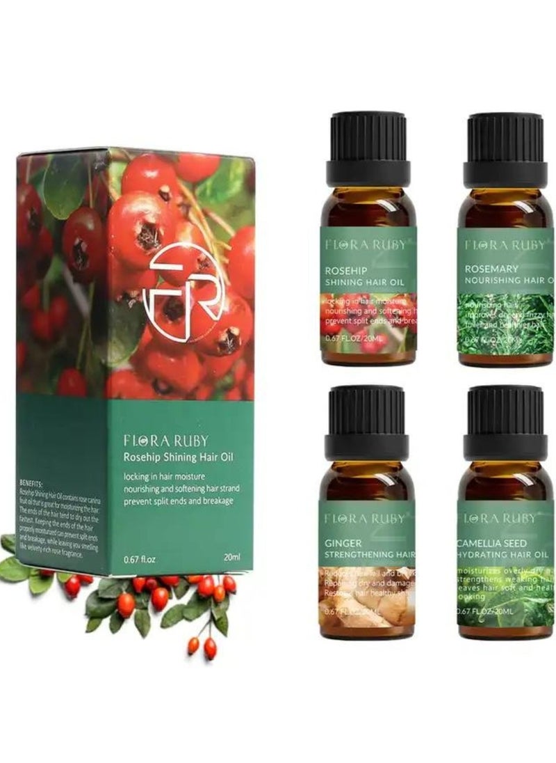 FLORA RUBY Rosehip Shining Hair Oil Locking in Hair Moisture Nourishing and Softening Hair Strand Prevent Split Ends and Breakage Hair Loss Treatment Stimulates Hair Growth Scalp Massager Rosehip Oil 20ml  - Image 3