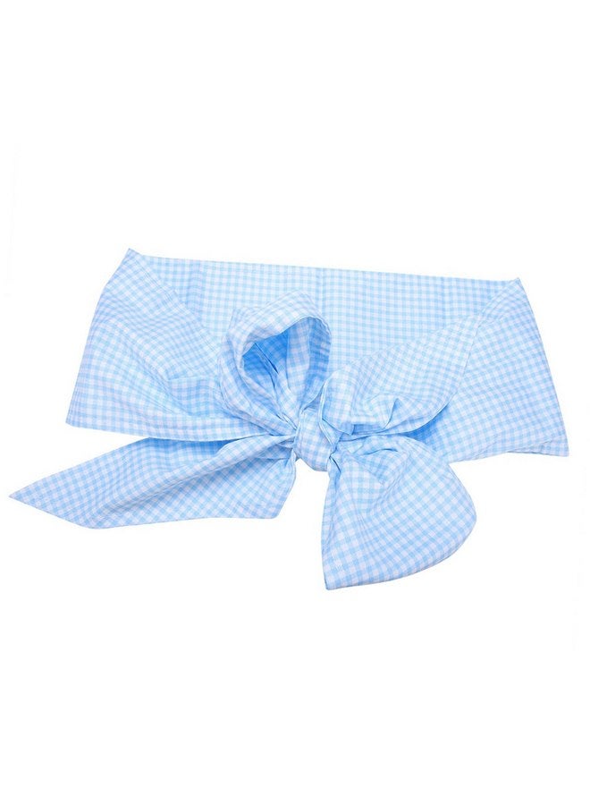 VGEBY Newborn Swaddle Wrap with Big Bowknot Sash, Adorable Plaid and Soild Pattern, Ideal for Newborn Photo, Maternity Shoot (Light Blue Plaid) - Image 4