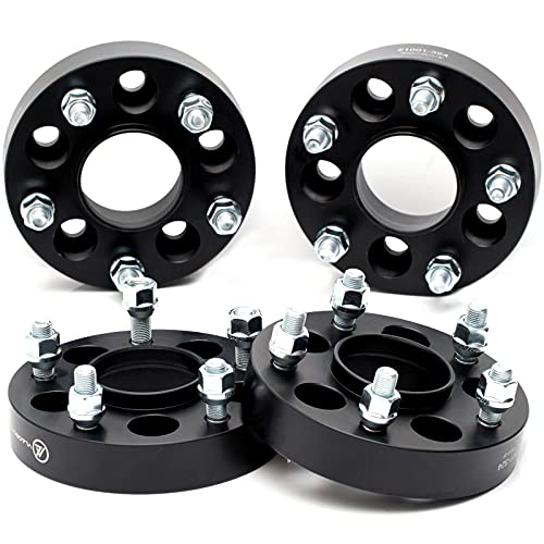 VLAOSCHI Black Forged 5x4.5 to 5x5 Hubcentric Wheel Adapters 1.25 Inch with 1/2" Studs Compatible with Jeep 5 Lug 5x114.3 to 5x127 for Wrangler Cherokee Liberty Comanche XJ KJ KK YJ TJ ZJ MJ-Pack of 4 - Image 1
