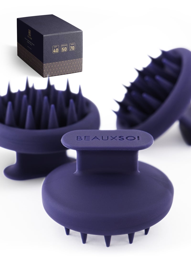 BEAUXSOI BEAUXSOI Silicone Shampoo Brush & Scalp Scrub Hair Massager for Hair Growth Scalp Scrubber for Dandruff Shampoo Scalp Brush Scalp Massager Hair Growth Hair Brush Head Massager Hair Scrub (3 PACK)  - Image 1