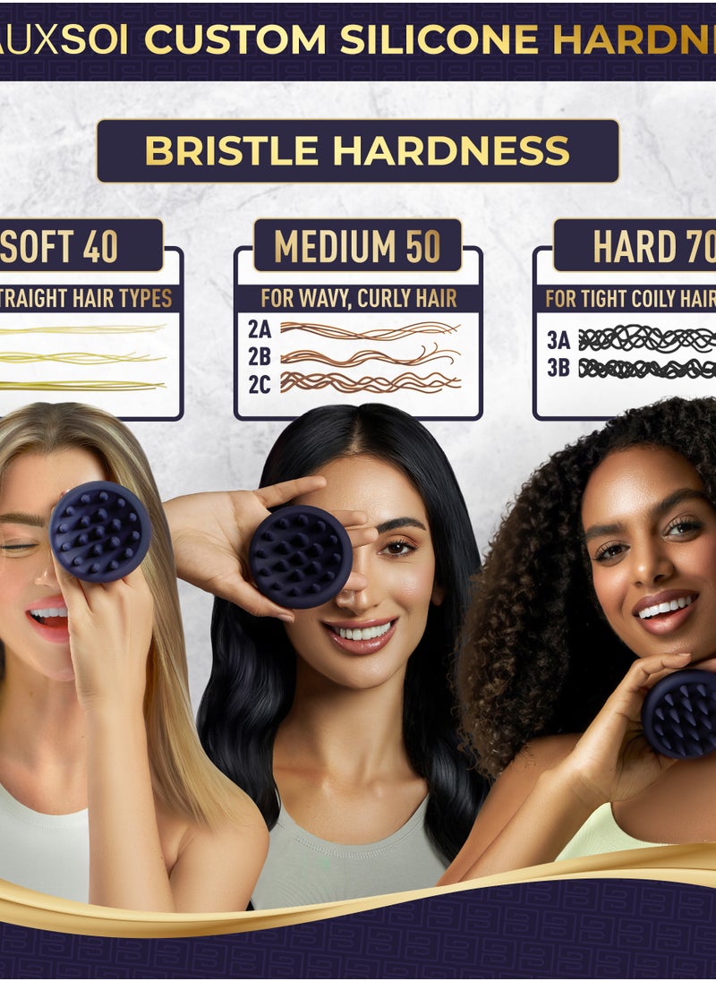 BEAUXSOI BEAUXSOI Silicone Shampoo Brush & Scalp Scrub Hair Massager for Hair Growth Scalp Scrubber for Dandruff Shampoo Scalp Brush Scalp Massager Hair Growth Hair Brush Head Massager Hair Scrub (3 PACK)  - Image 2