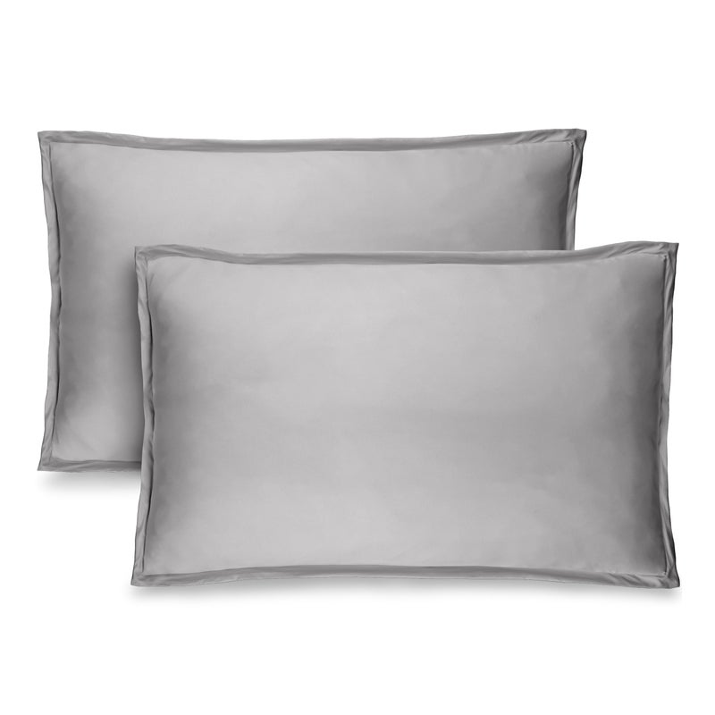 Bare Home King Pillow Sham Covers  Set of 2  Premium 1800 UltraSoft Microfiber  Double Brushed  Stain  Fade Resistant  Bed Pillow Shams  Pillows Not Included Set of 2 Light Grey