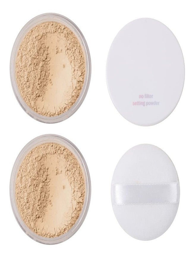 Meifen Setting Powder, Control Oil Brighten Skin Color Cover Blemish Whitening Face Setting Loose Powder。 (02 Cool Beige, 0.56 Ounce (Pack of 1)) - Image 1