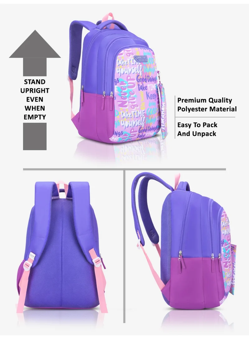 Lavie  Sport 36L Goodvibes Backpack | 19 inches | Laptop Compatiable | Pencil Pouch |(Pink) for Women | Best Price UAE
