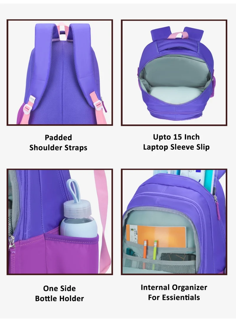 Lavie  Sport 36L Goodvibes Backpack | 19 inches | Laptop Compatiable | Pencil Pouch |(Pink) for Women | Best Price UAE