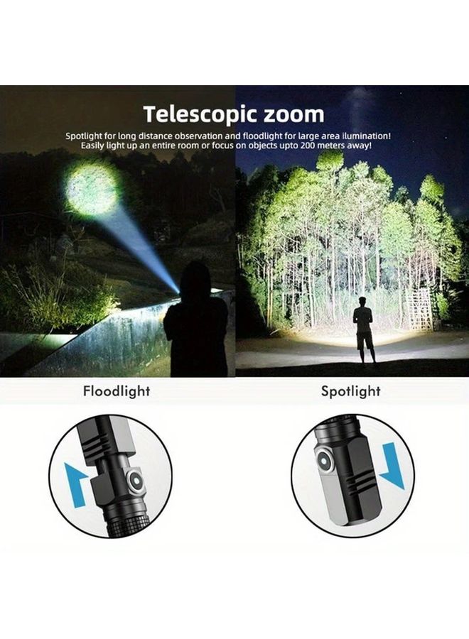 Mini Flashlight USB Rechargeable IP65 Waterproof Aluminum Alloy 3 Modes Emergency Light - Image 5
