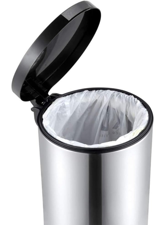 Orchid Eko Artistic Fingerprint Resistant Brushed Stainless Steel Finish, Round Step Waste Bin With Soft Close Lid, Durable Cantilever Foot Pedal Mechanism Garbage Container Bin (5 Liters) - Image 2