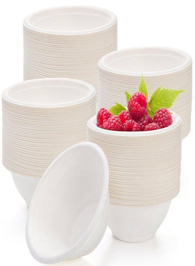 Yesland 250 Pack 8 oz Natural Biodegradable Sugarcane Bowls, White Small Disposable Paper Bowl Compostable Bagasse Soup Bowls, Microwave Chili Bowl for Salad, Dessert, Snack, Hot Soup - Image 1
