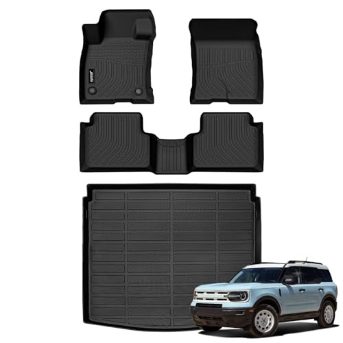 Jenofa-Car Floor Mats for Ford Bronco Sport 2021-2026 All Weather Floor Mats Set Cargo Mat Car Mat for Bronco Sport Waterproof Custom Automotive Floor Liners Full Set Accessories 2025 - Image 1