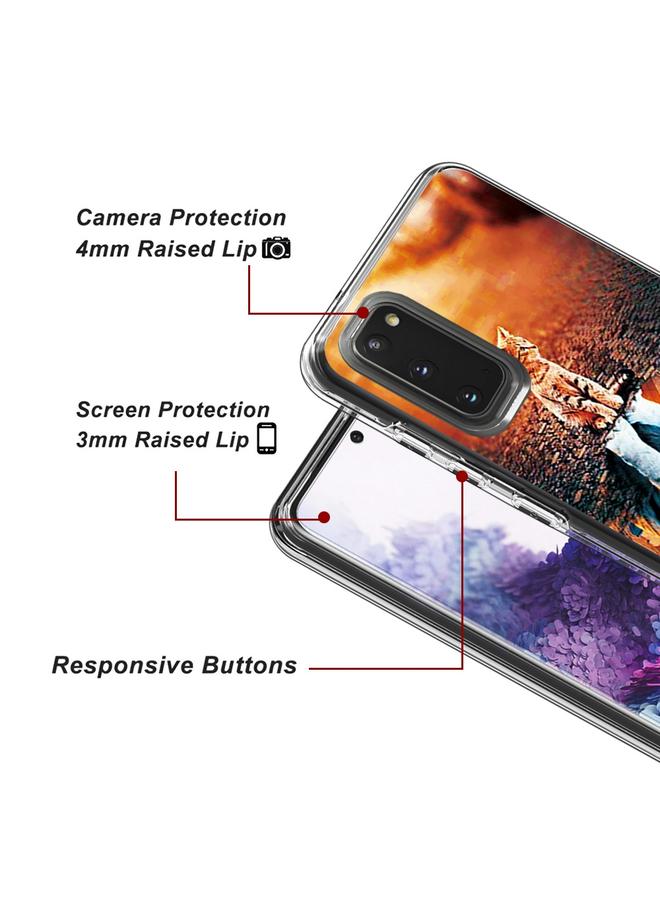 اس-توب جراب لهاتف Galaxy S20 2 في 1 قطعة + جراب واقٍ شفاف بنمط بطاقة TPU - Image 3