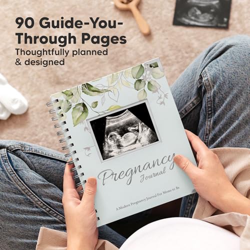 KeaBabies يوميات الحمل للأمهات لأول مرة - هدايا - 90 صفحة، كتاب ذاكرة الحمل بغلاف مقوى، كتاب أطفال جميل ولطيف للتذكارات، ألبوم صور الموجات فوق الصوتية، هدية للأم المنتظرة (فروست) - Image 2