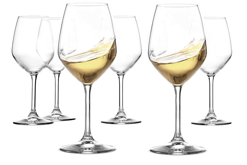 ROSEFINCH Crystal Cut Wine Glasses Transparent Champagne Flute Wine Glass for Wine Tasting Elegant Party Drinking Glassware Restaurant Transparent Set of 6 - Image 1