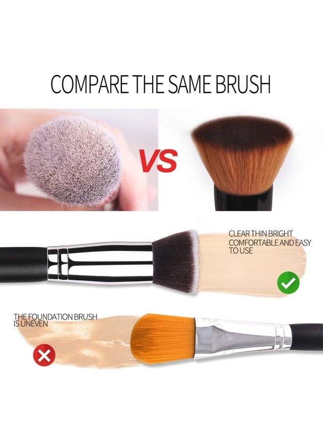 Anglicolor Foundation Brush，Round Top Kabuki Foundation Brush and Professional Grade Makeup Brush for Liquid Blending Mineral Powder Bufting Stippling Makeup Tools - Image 4