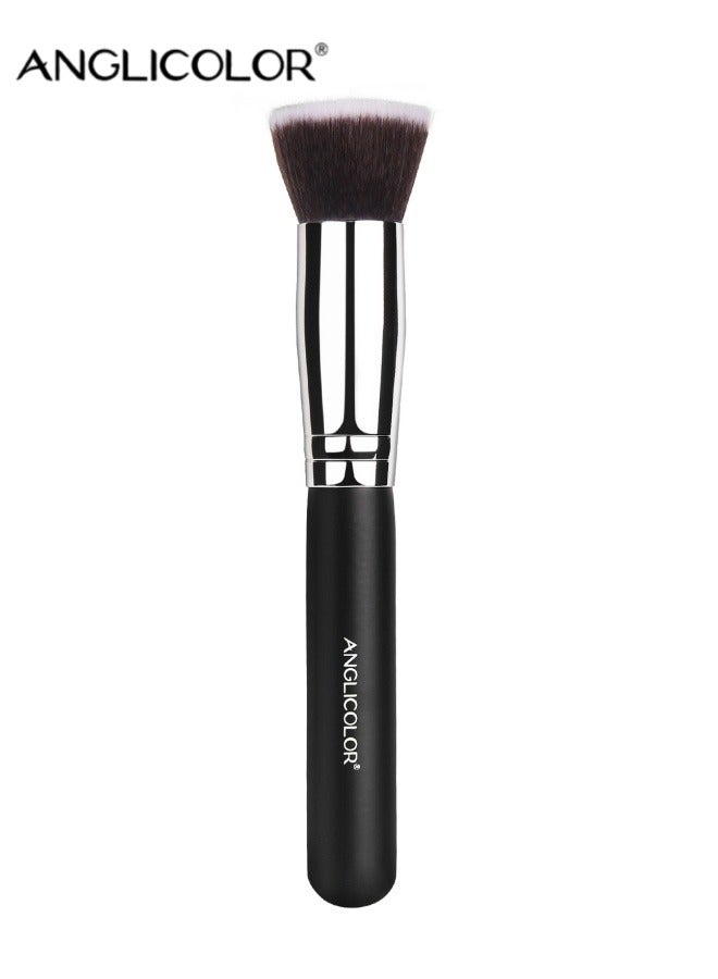 Anglicolor Foundation Brush，Round Top Kabuki Foundation Brush and Professional Grade Makeup Brush for Liquid Blending Mineral Powder Bufting Stippling Makeup Tools - Image 1