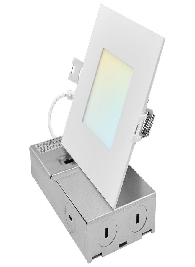 LUXRITE 4 Inch Square Canless Spotlight, LED Recessed Light, 5CCT 2700K-5000K, Dual Dimmable, 650/800/1066 Lumens, CRI 90, 8W/10W/13W Selectable, 120-277V, IC Rated, Wet Rated, ETL Listed - Image 1
