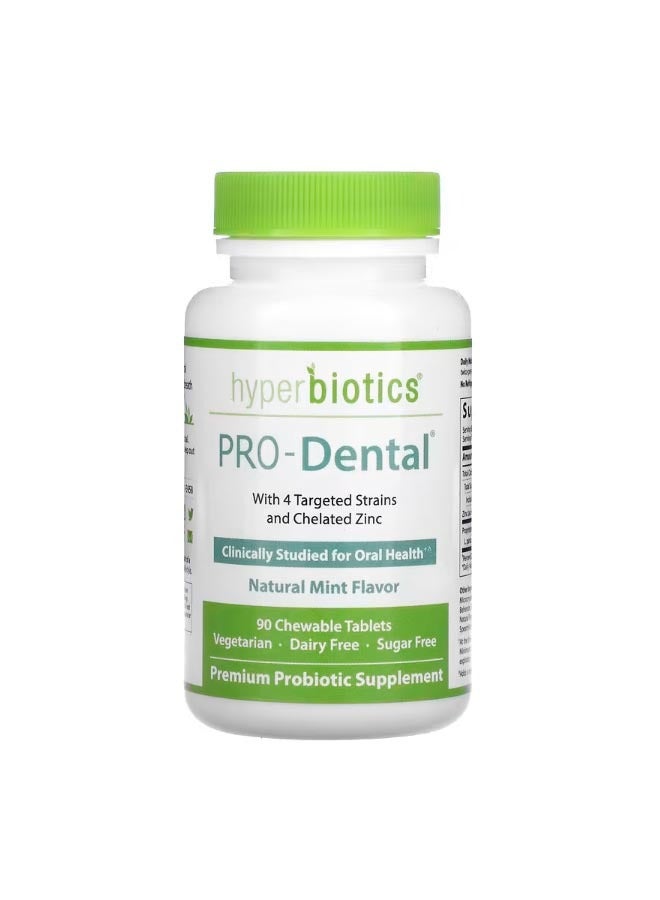 Hyperbiotics PRO Dental Natural Mint  90 Chewable Tablets - Image 1