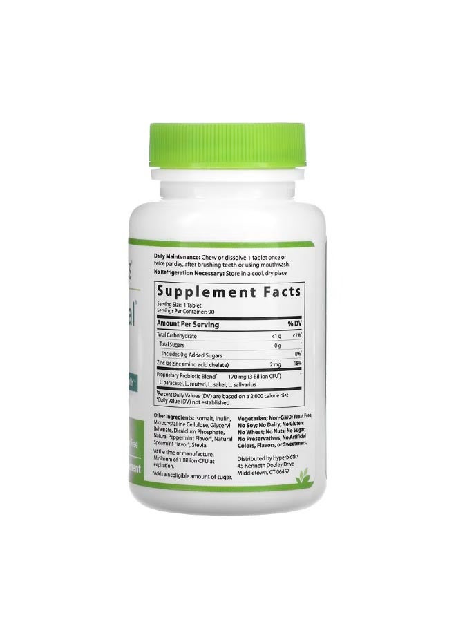 Hyperbiotics PRO Dental Natural Mint  90 Chewable Tablets - Image 2
