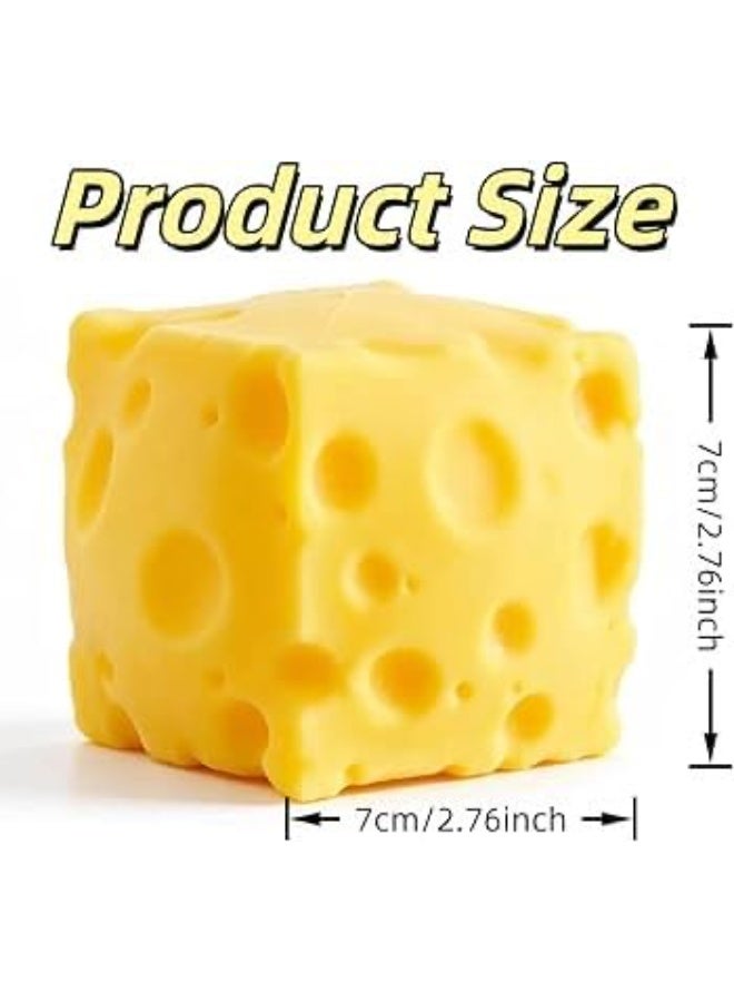 NYVIO Cheese Squishy Slow Rising Stress Relief Toy, Soft Squeeze Sensory Fidget Toy for Kids & Adults, Kawaii Foam Squishy, Anxiety Relief Desk Toy, Party Favor, Birthday Gift - Image 2