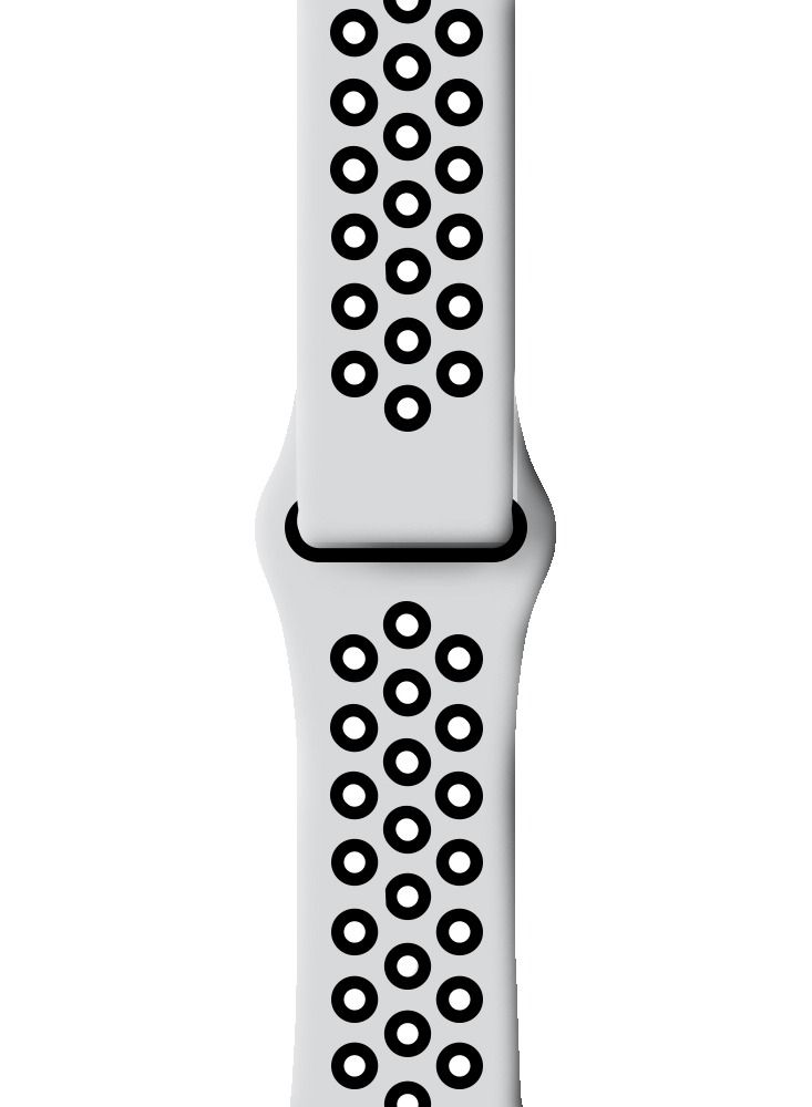 Apple Watch Band 44mm Silicone Replacement Band Adjustable Watch Band White/Black - Image 4