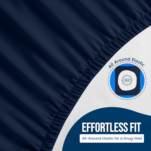 Utopia Bedding Waterproof Mattress Protector Queen Size, Premium 200 GSM Terry Mattress Cover, Soft & Breathable Bed Cover, Fitted Sheet Style with Stretchable Deep Pockets 17" (Navy Blue) - Image 4