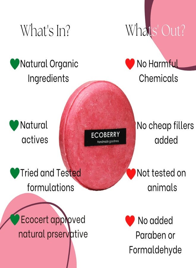 EcoBerry Sheabiscus Organic Shampoo Bar with Natural Shea Butter & Hibiscus For Frizzy Hair & Dry Scalp, Conditions & Strengthen Hair Root, Organic Ingredients, Chemical Free, Vegan 70g - Image 4
