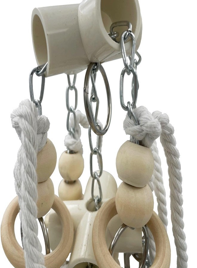 GILYGI Durable Stainless Steel Pots & Wooden Beads Parrot Toys - Pullable 8 Metallic Cups & 8 Natural Dye-Free Rings for Large & Extra Large Parrots Macaws Amazons African Greys Cockatoos Eclectus - Image 3