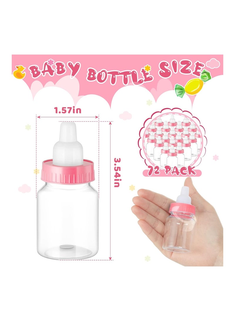 Tessco 72 Pcs Baby Bottle Shower Favor Mini Plastic Candy Box Shower Supplies Pink - Image 2